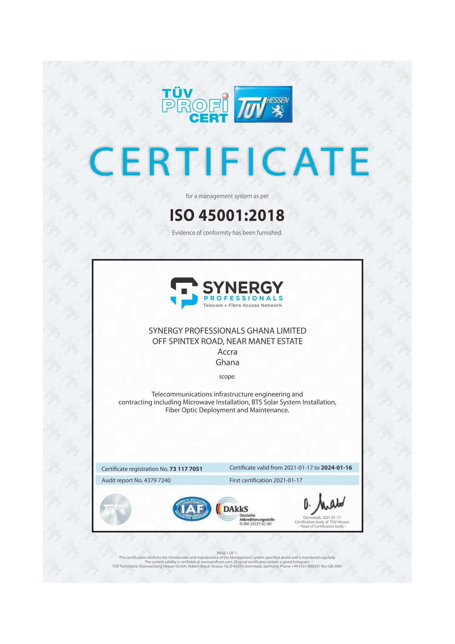 Certificates — page 1 of 7