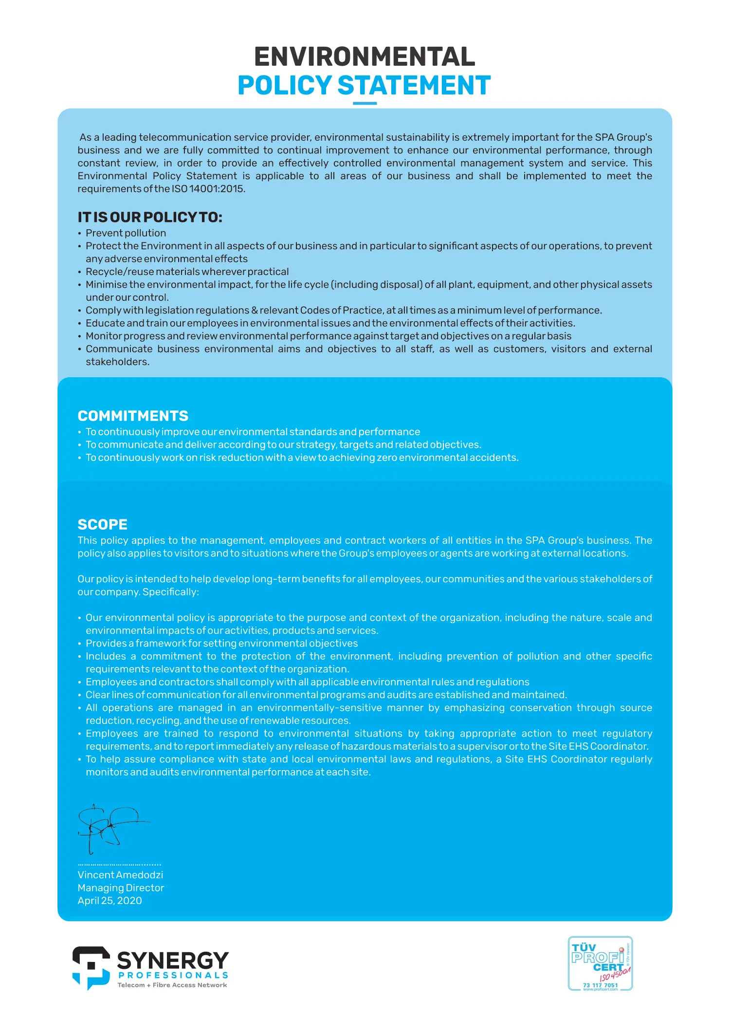 Environmental Policy — page 1 of 3