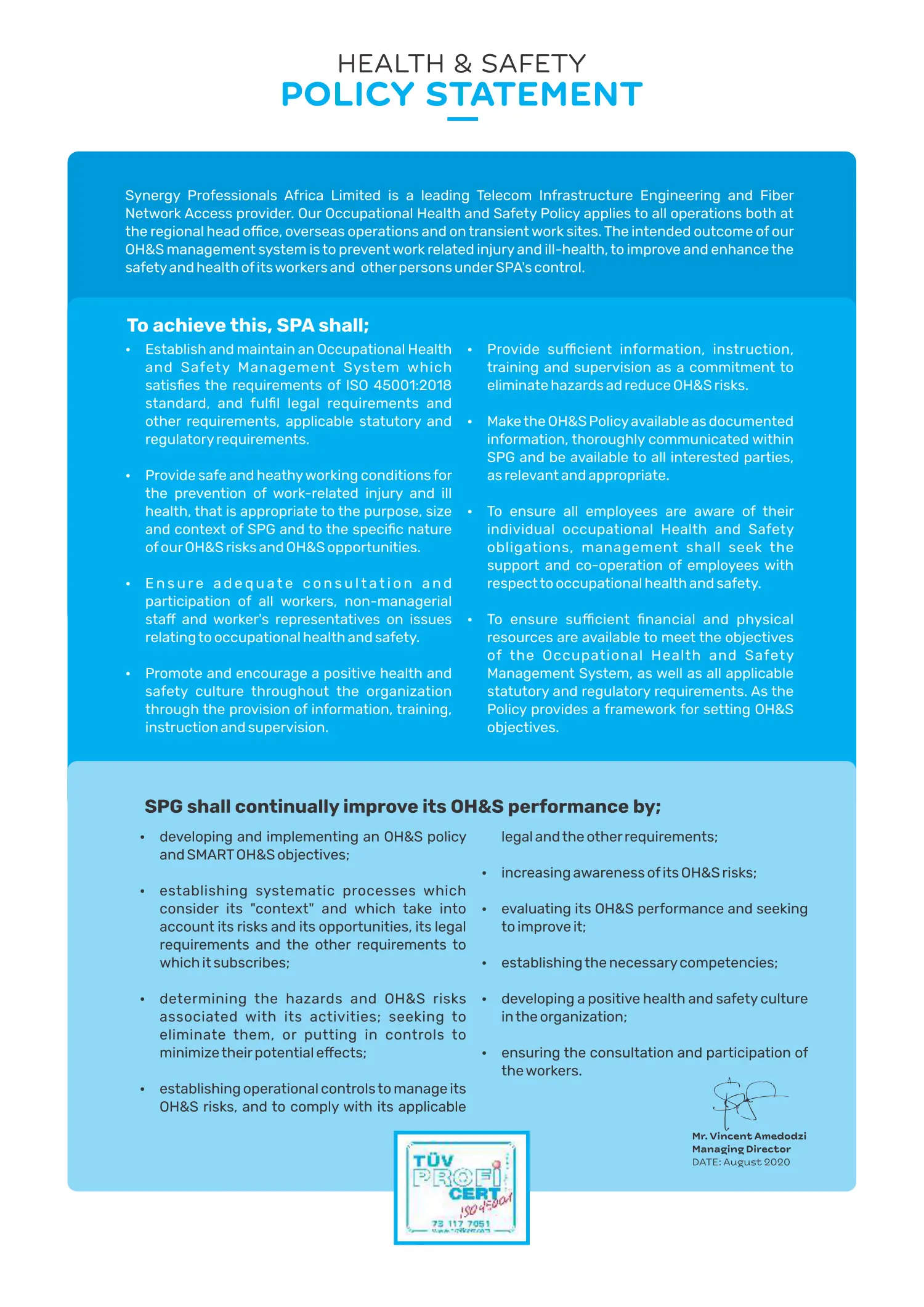 Health & Safety Policy — page 1 of 1