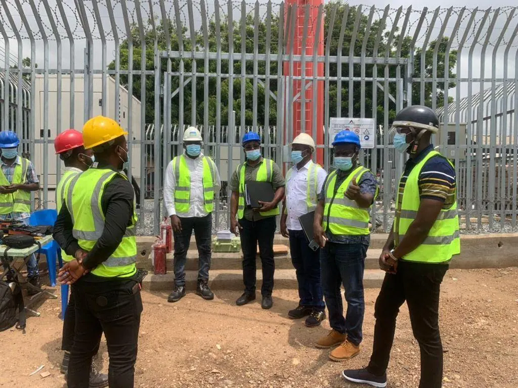 Staff lined up in PPE during the safety walk