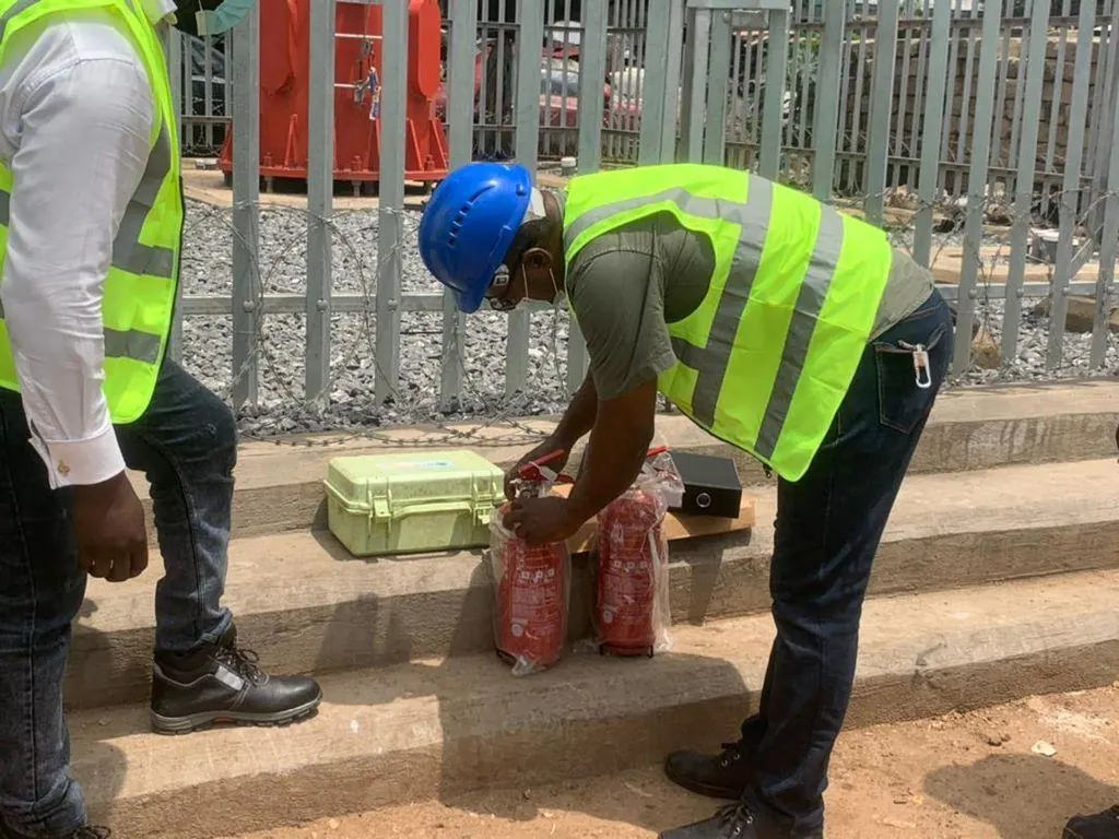 Hands-on fire extinguisher handling practice