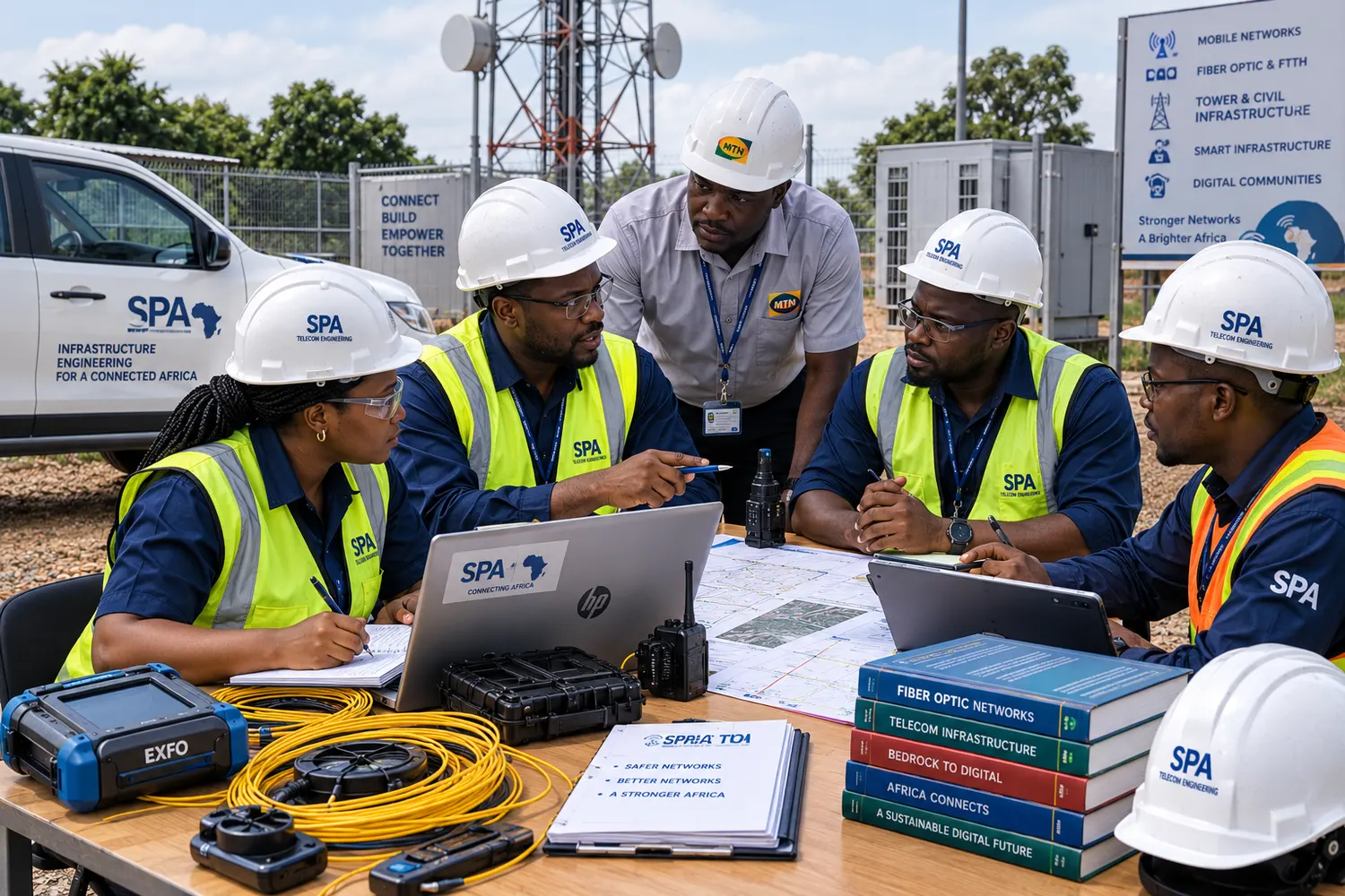SPA leadership and engineers reviewing a project plan together